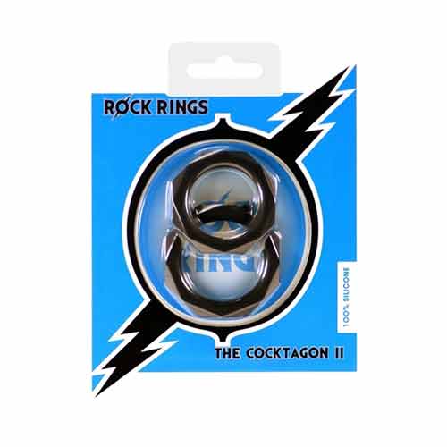 Rock Rings The Cocktagon L Black (2 Pack)