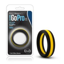 Silicone Go Pro Cock Ring Black/Gold/Black