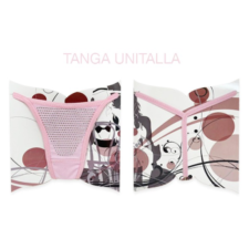 Tanga Algodón Rosa Metal