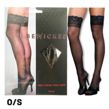 BeWicked Keep A Secret Thigh Highs-Black Queen