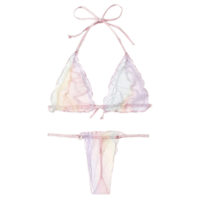 Conjunto de malla transparente multicolor
