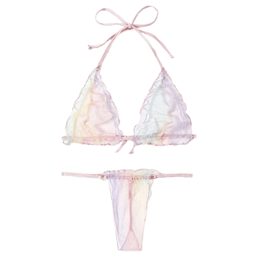 Conjunto de malla transparente multicolor