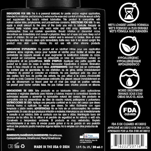 Wet Platinum Lubricante Silicón – 30 ml