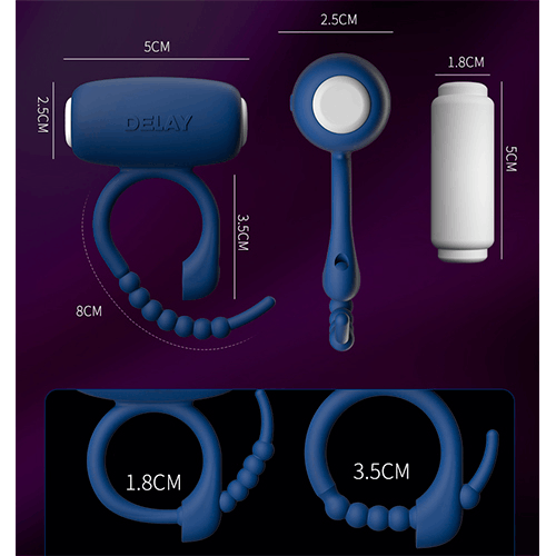 Anillo Vibrador Ajustable – Azul 4.5 x 7 cm